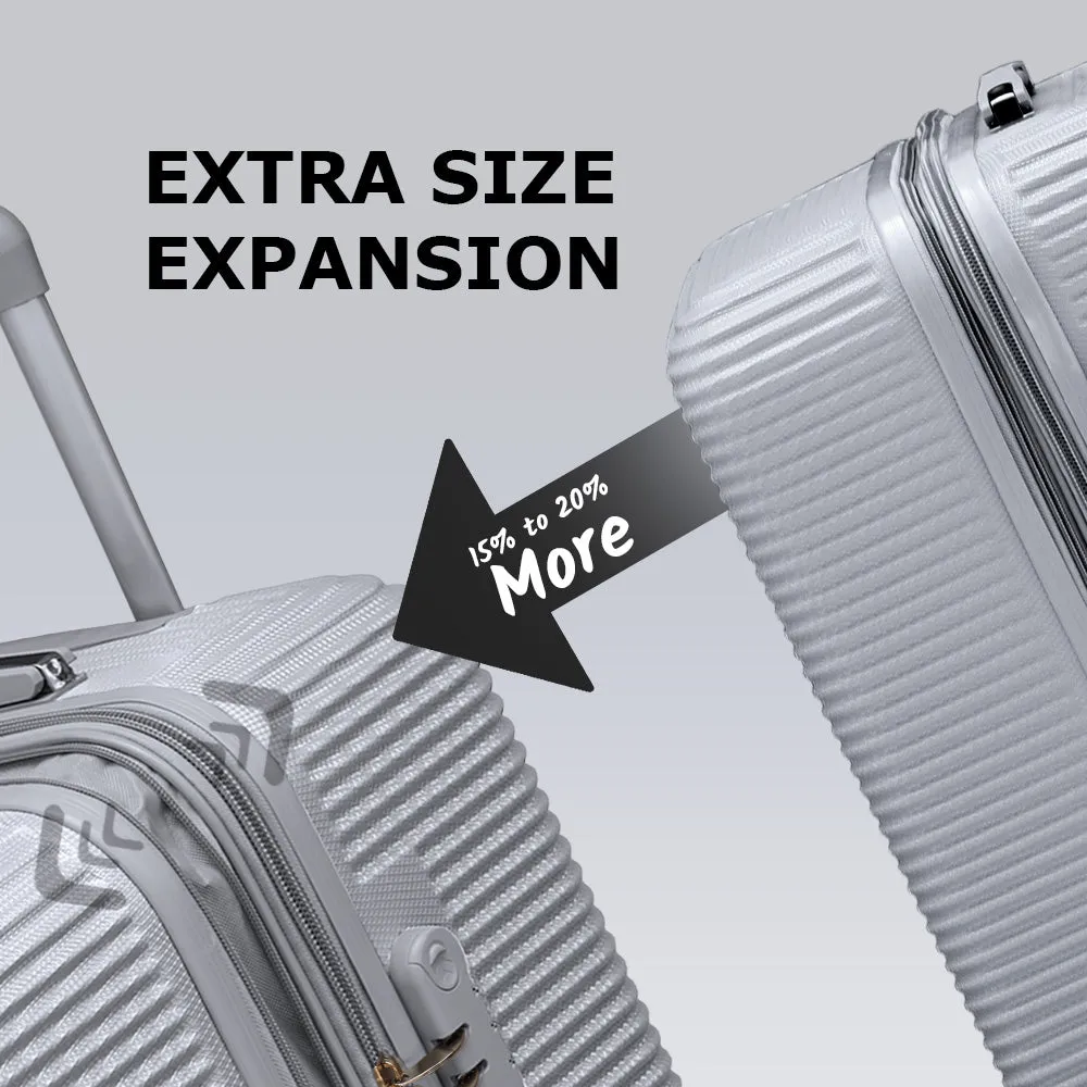 24 Inch Swiss Class Line ABS Expandable Checked Luggage | Lightweight Bag with Spinner Wheels