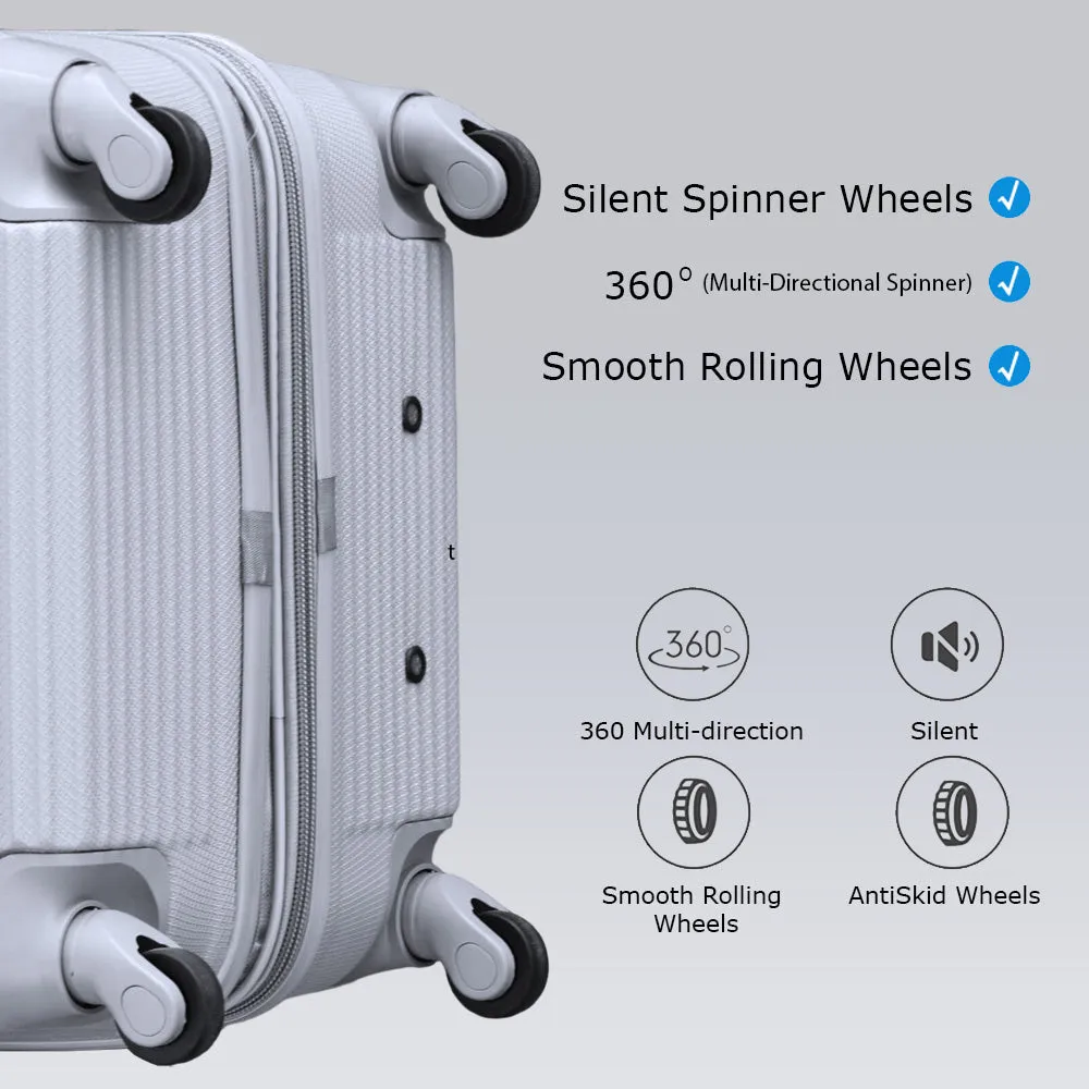 24 Inch Swiss Class Line ABS Expandable Checked Luggage | Lightweight Bag with Spinner Wheels