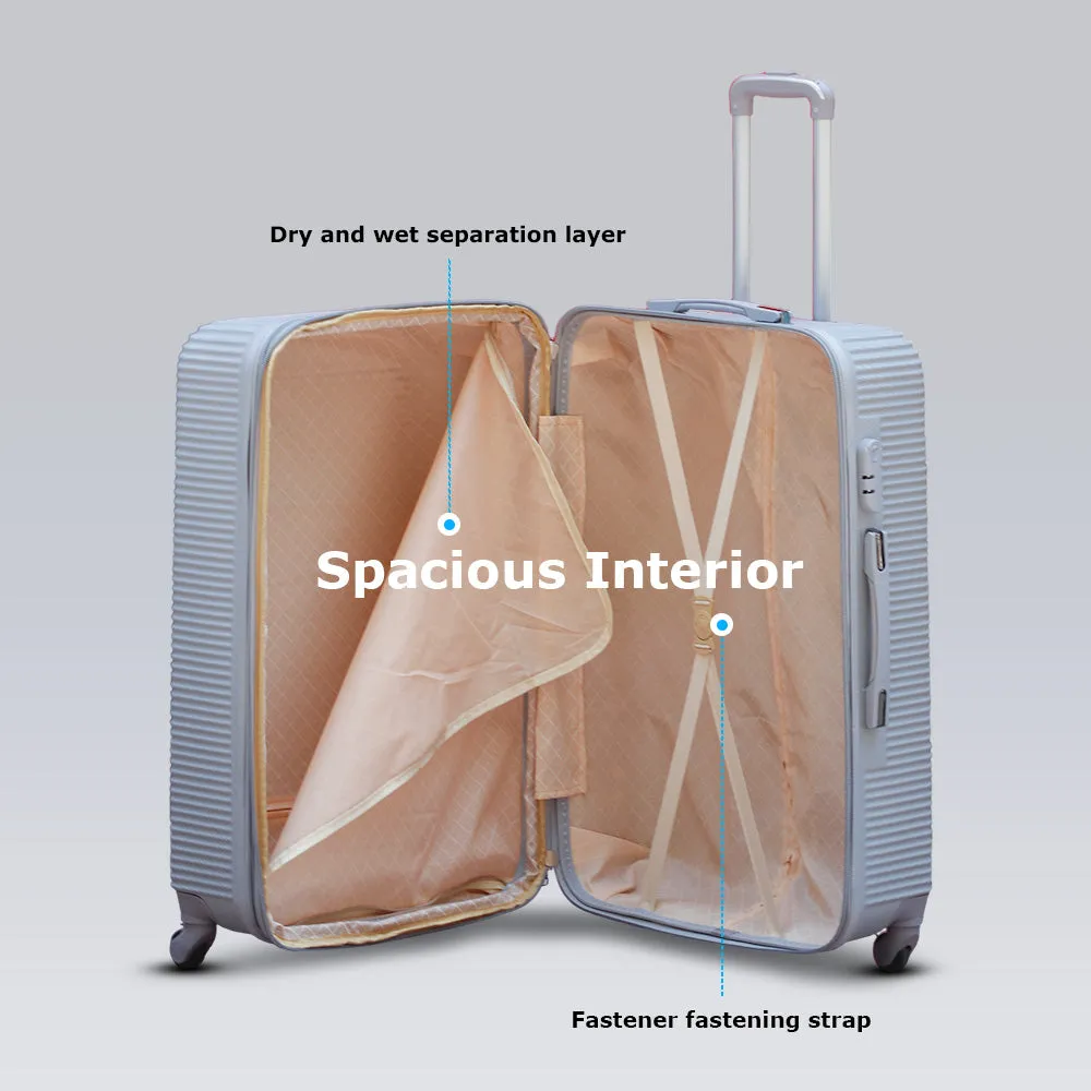 24 Inch Swiss Class Line ABS Expandable Checked Luggage | Lightweight Bag with Spinner Wheels