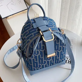 3 In 1 Luxury Designer Women&#39;s Small Backpack Cloth PU Leather Backpacks for School Teenager Girls Famous Brand Female Back Bag