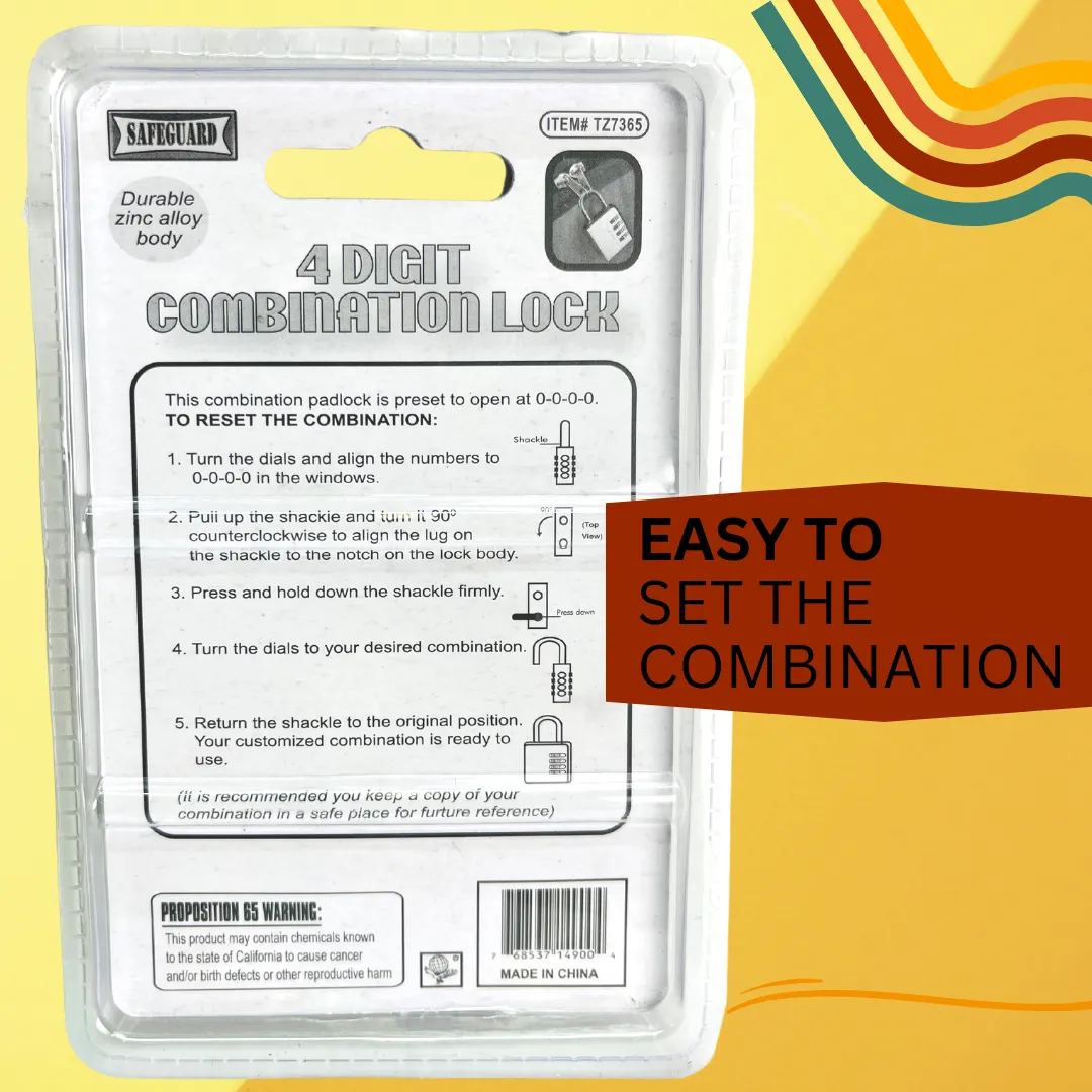 4 Digit Combination Padlock  - TZ-14900