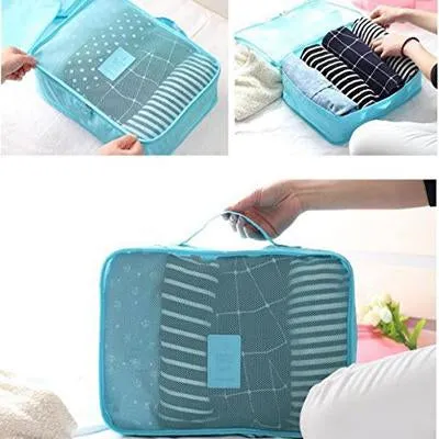 6-Piece Waterproof Travel Luggage Organiser Bag Set Packing Cubes