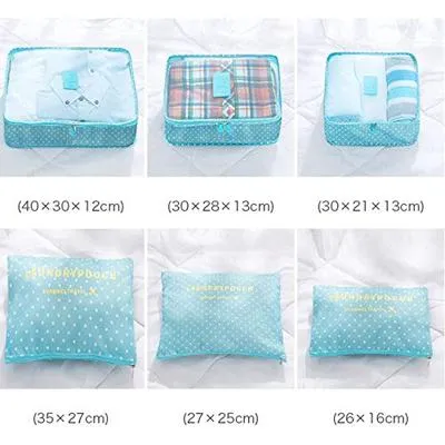6-Piece Waterproof Travel Luggage Organiser Bag Set Packing Cubes