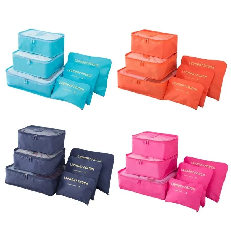 6-Piece Waterproof Travel Luggage Organiser Bag Set Packing Cubes