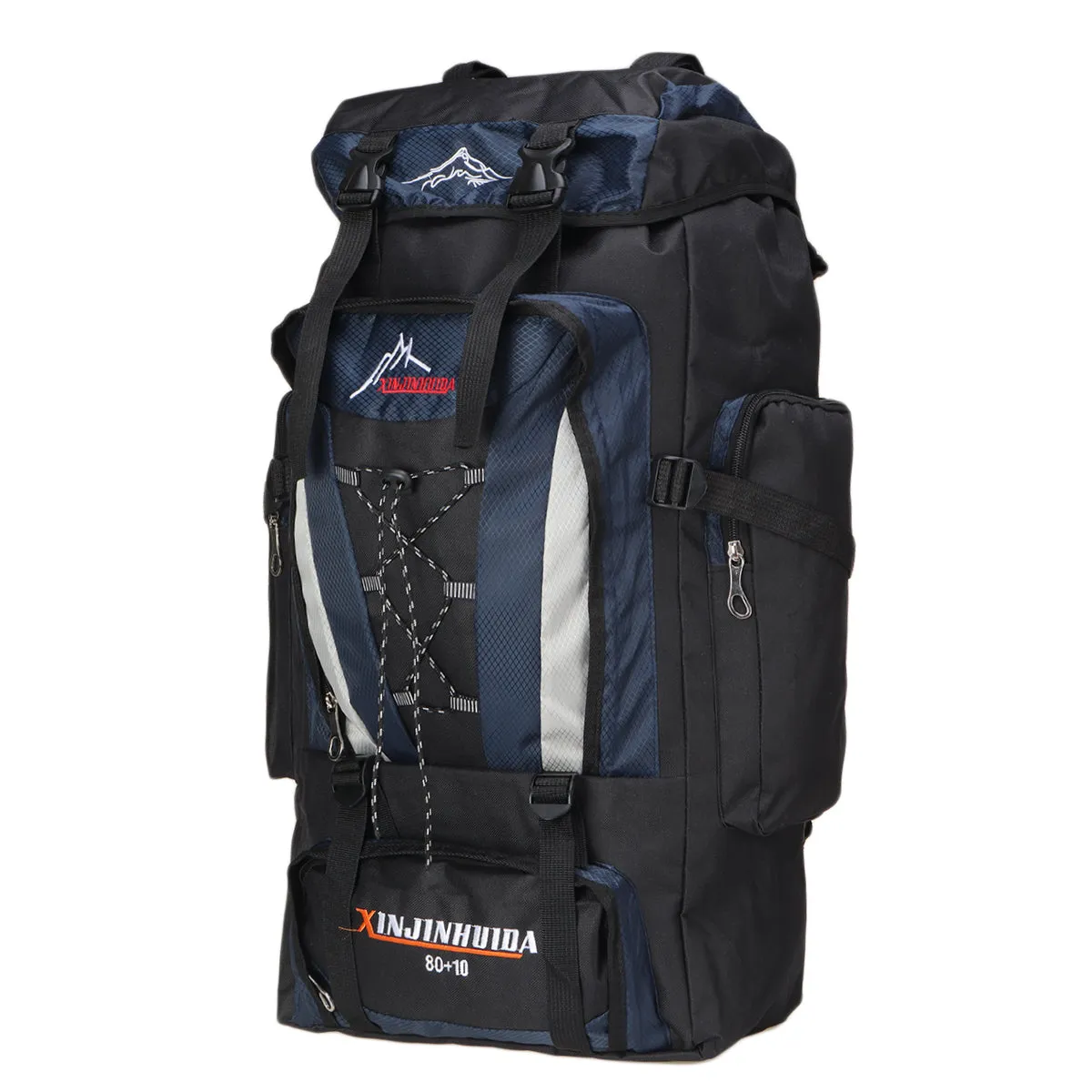 80L 10L Waterproof Nylon Travel-Backpack Hiking Backpack Blue
