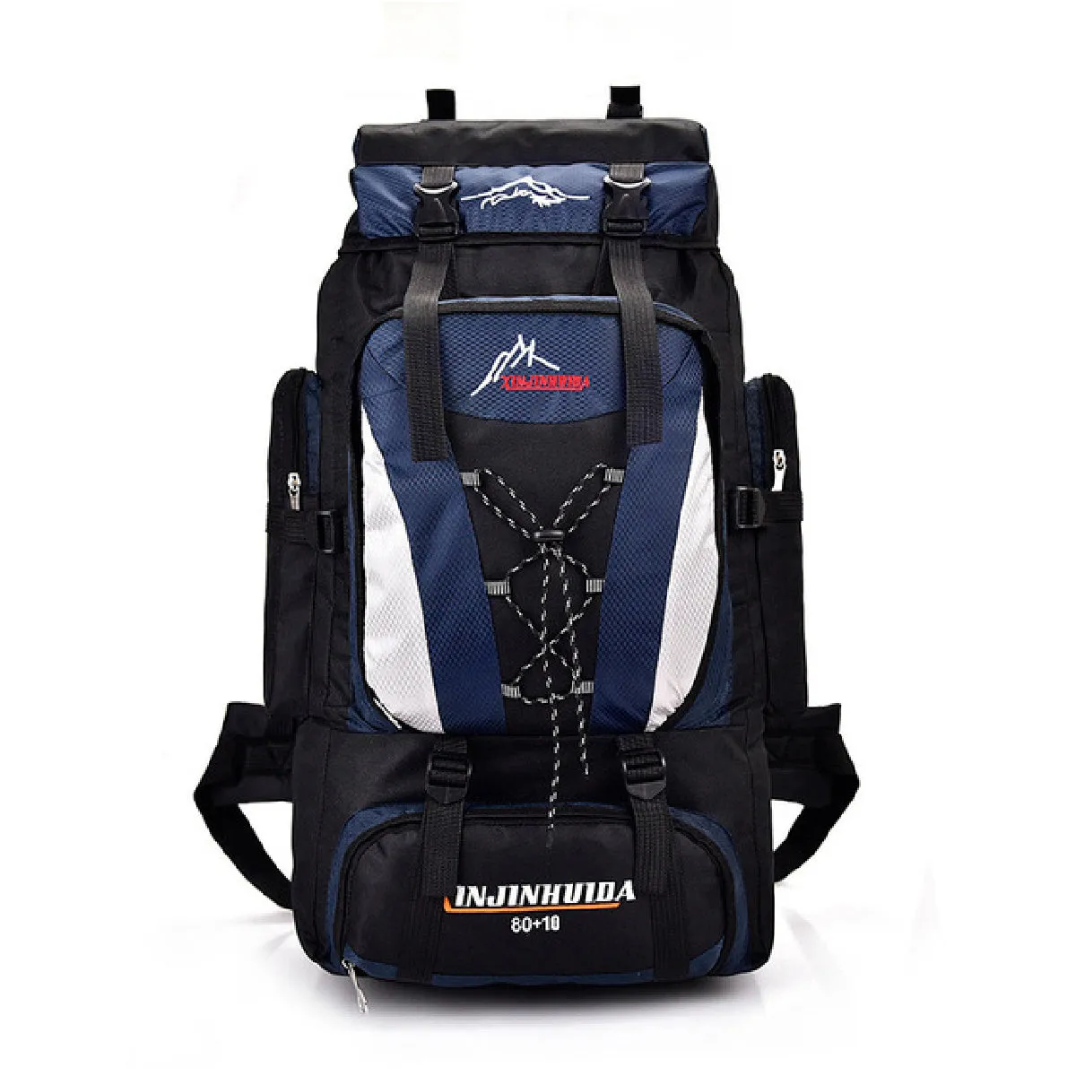 80L 10L Waterproof Nylon Travel-Backpack Hiking Backpack Blue