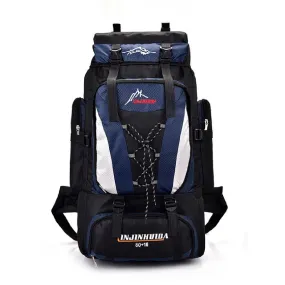 80L 10L Waterproof Nylon Travel-Backpack Hiking Backpack Blue