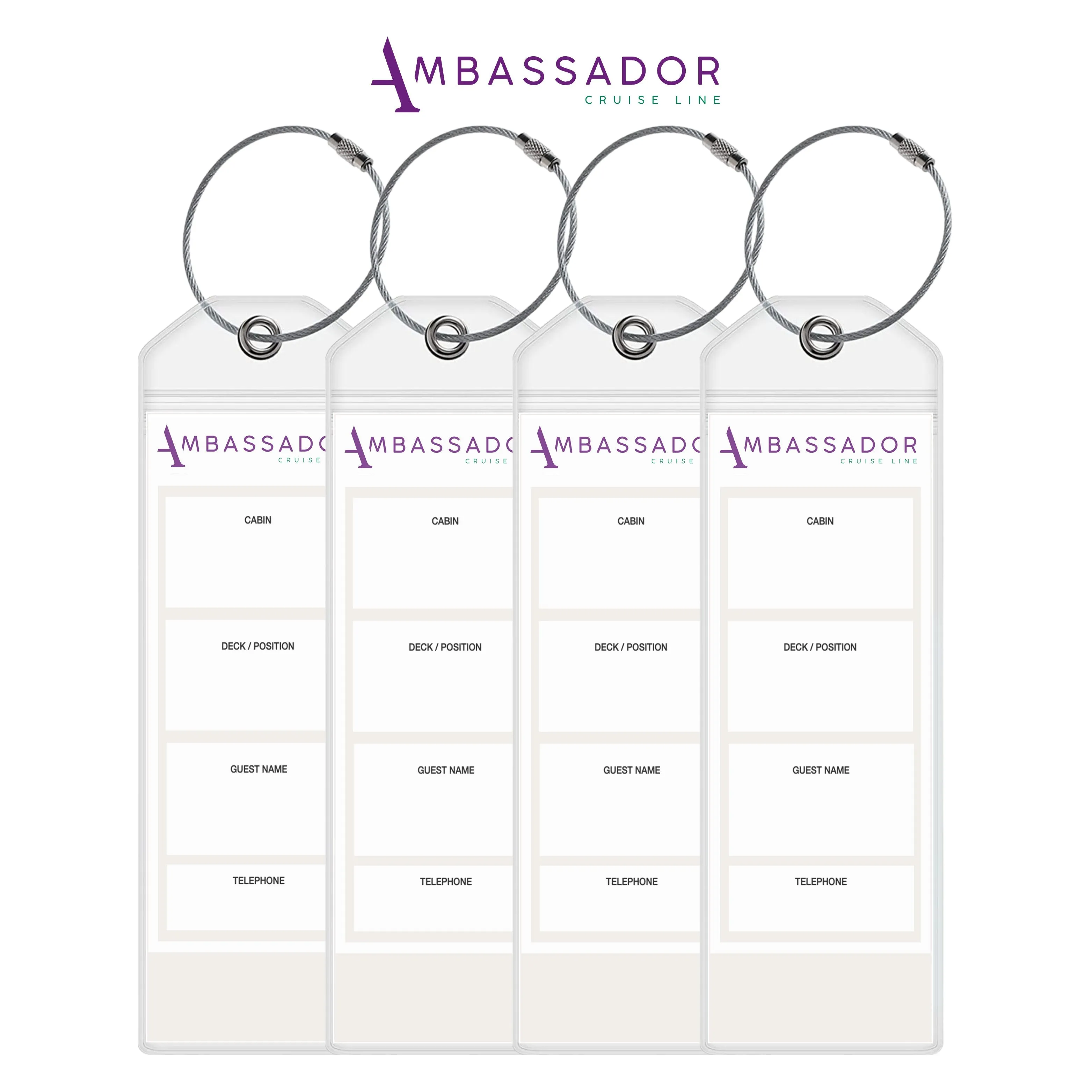 Ambassador Cruise Luggage Tag Holders - Set of 4
