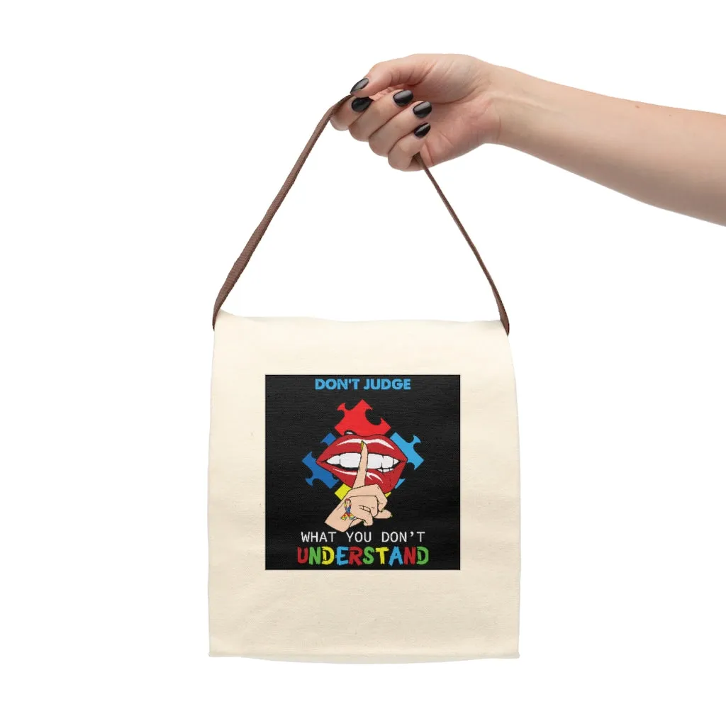 Autism Awareness Canvas Lunch Bag With Strap, Autism Support Lunch Bag