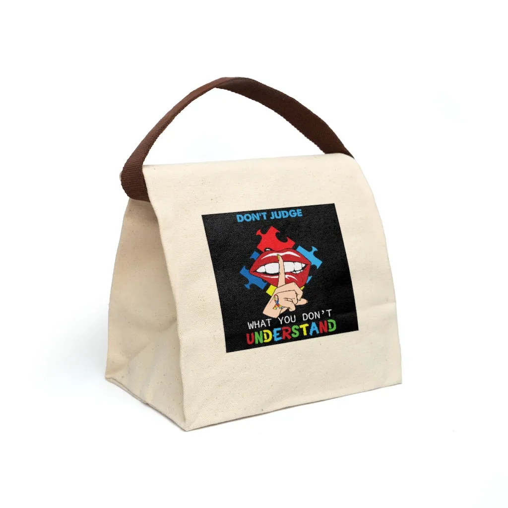 Autism Awareness Canvas Lunch Bag With Strap, Autism Support Lunch Bag