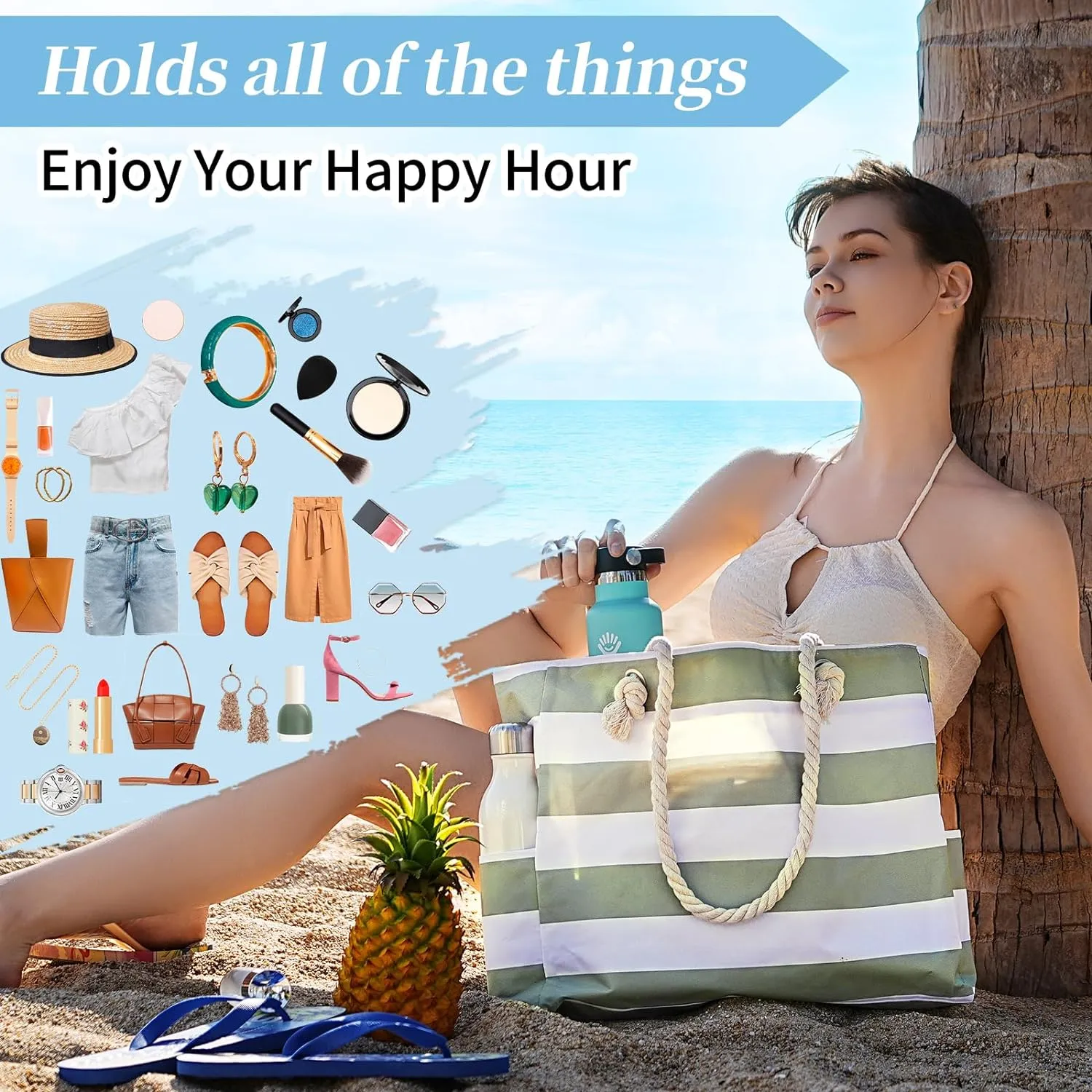 Bags for Women - Large Beach Tote Bag, Women Sandproof Pool Bag, Beach Bag for Pool Gym Grocery Travel