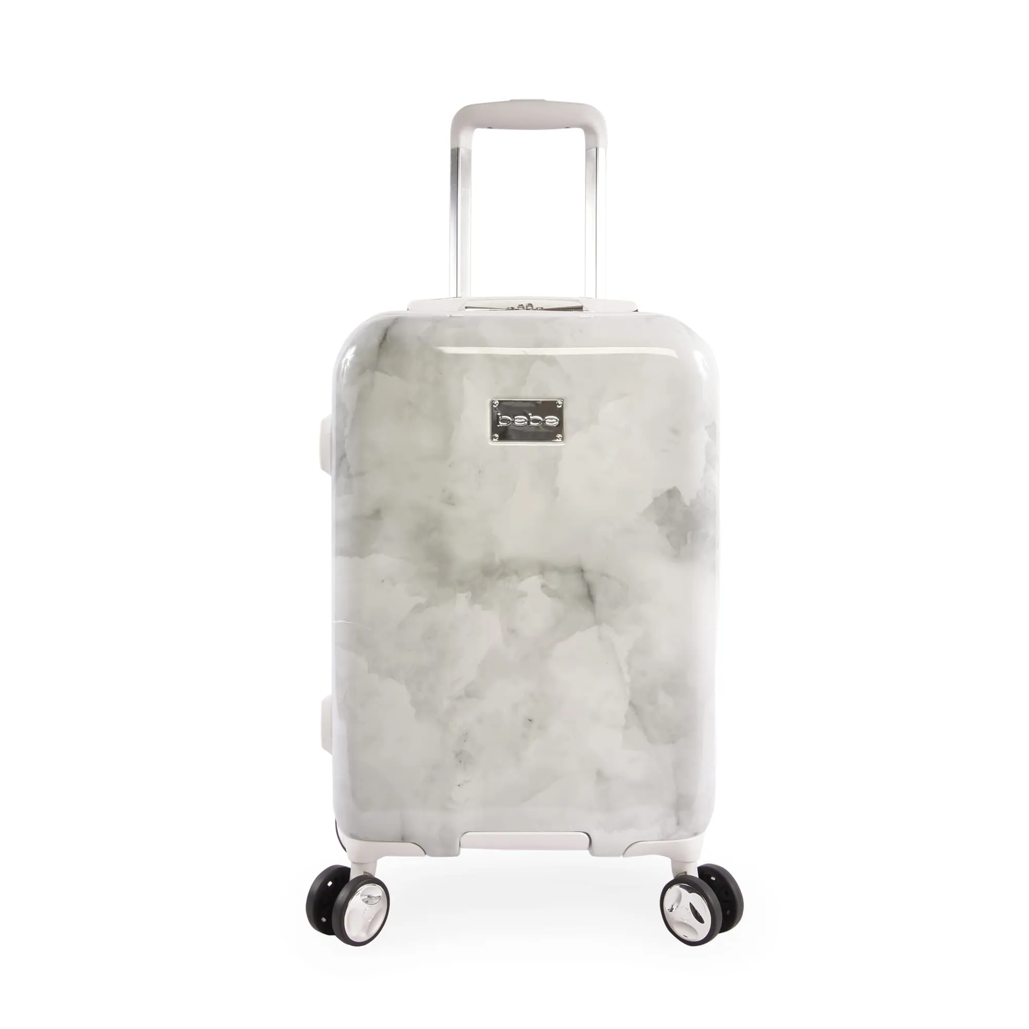 BEBE Women's Lilah 2 Piece Set Suitcase with Spinner Wheels, Grey Marble, One Size