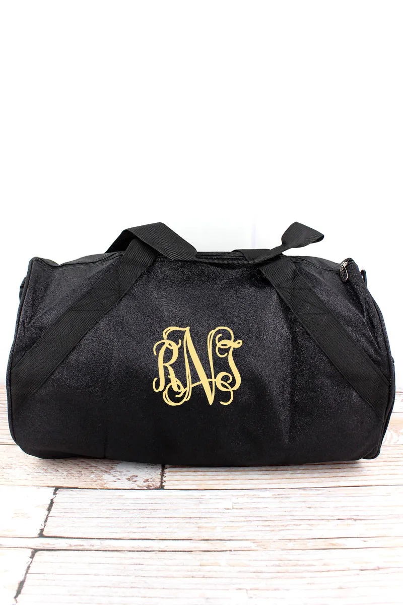 Black Glitz & Glam Barrel Duffle Bag 18"