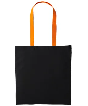 Black/Orange - Varsity cotton shopper long handle