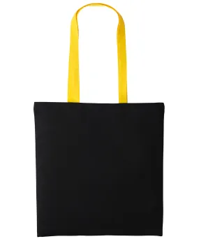 Black/Sunflower - Varsity cotton shopper long handle