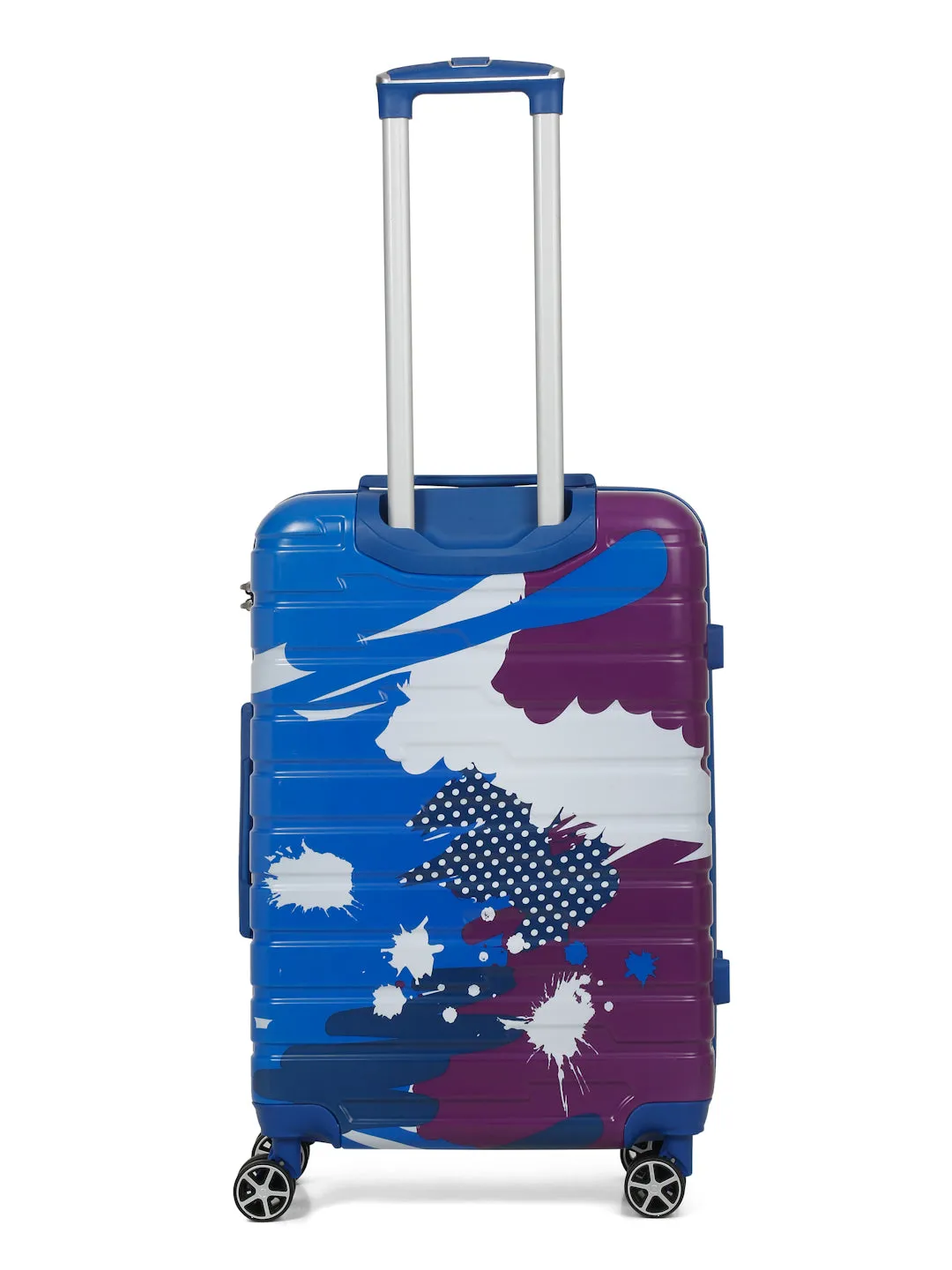 Blue Purple Abstract printed hard sided trolley bag