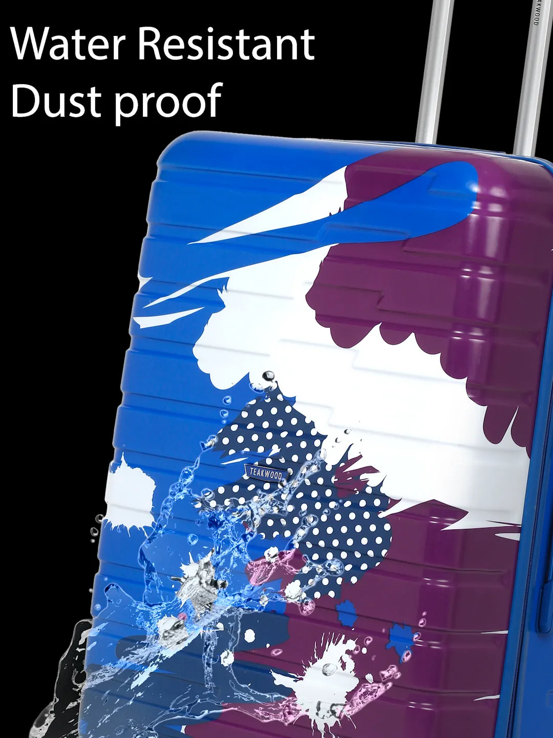 Blue Purple Abstract printed hard sided trolley bag