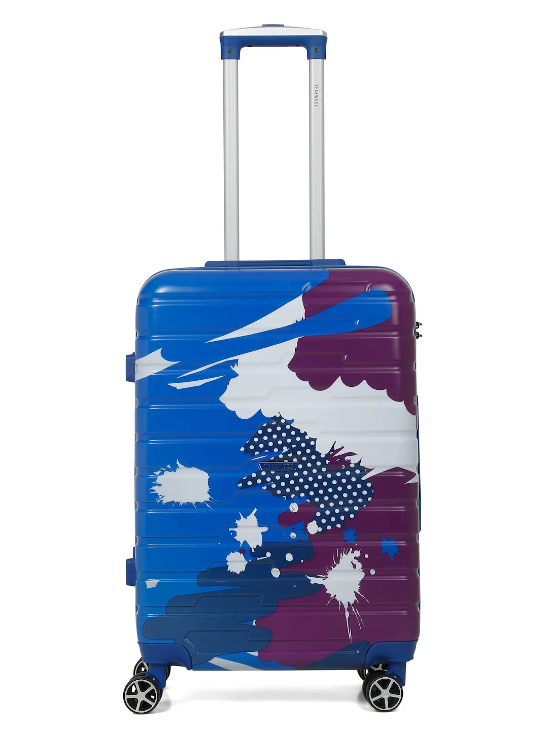 Blue Purple Abstract printed hard sided trolley bag