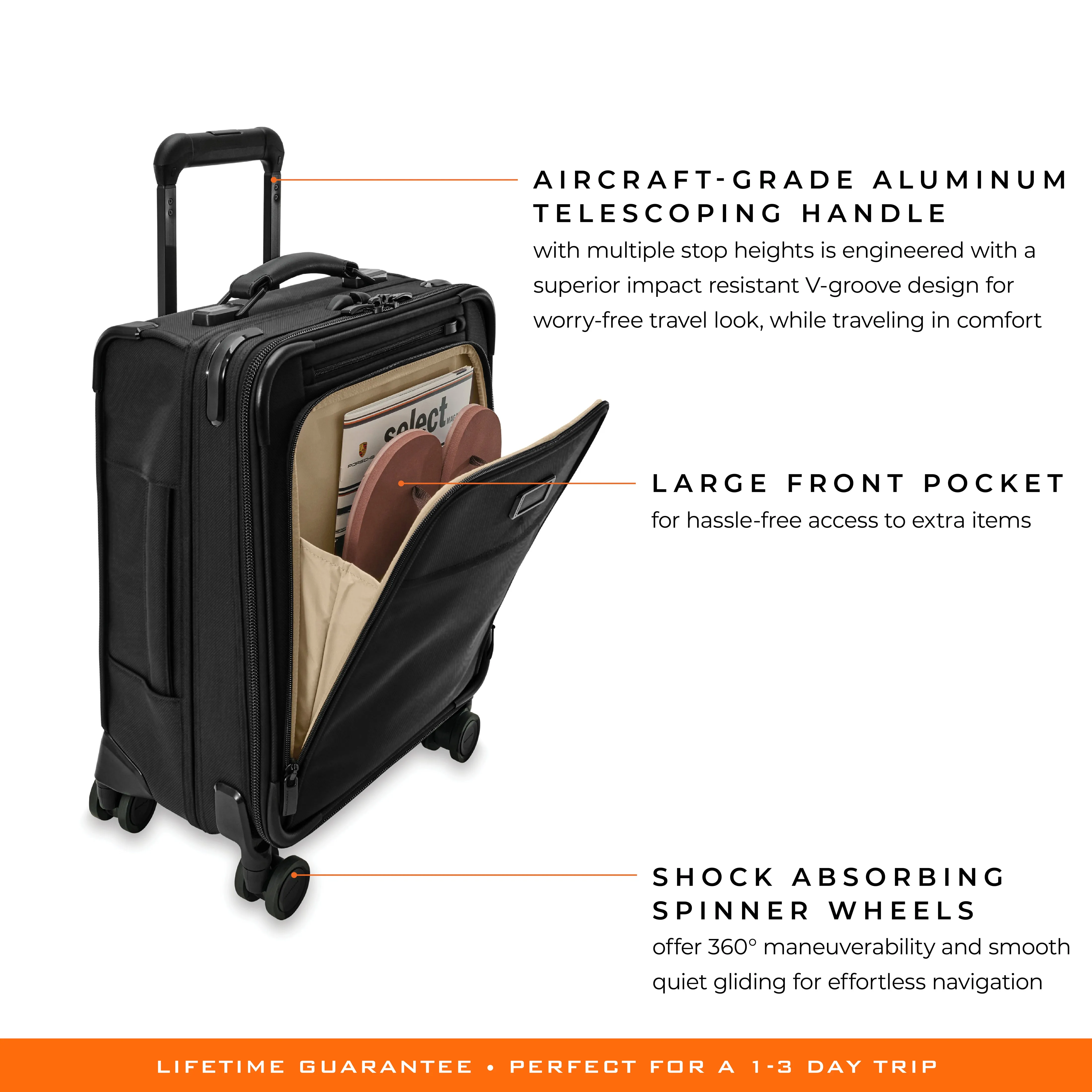 Briggs & Riley Baseline 19" Compact Carry-on Spinner - Black