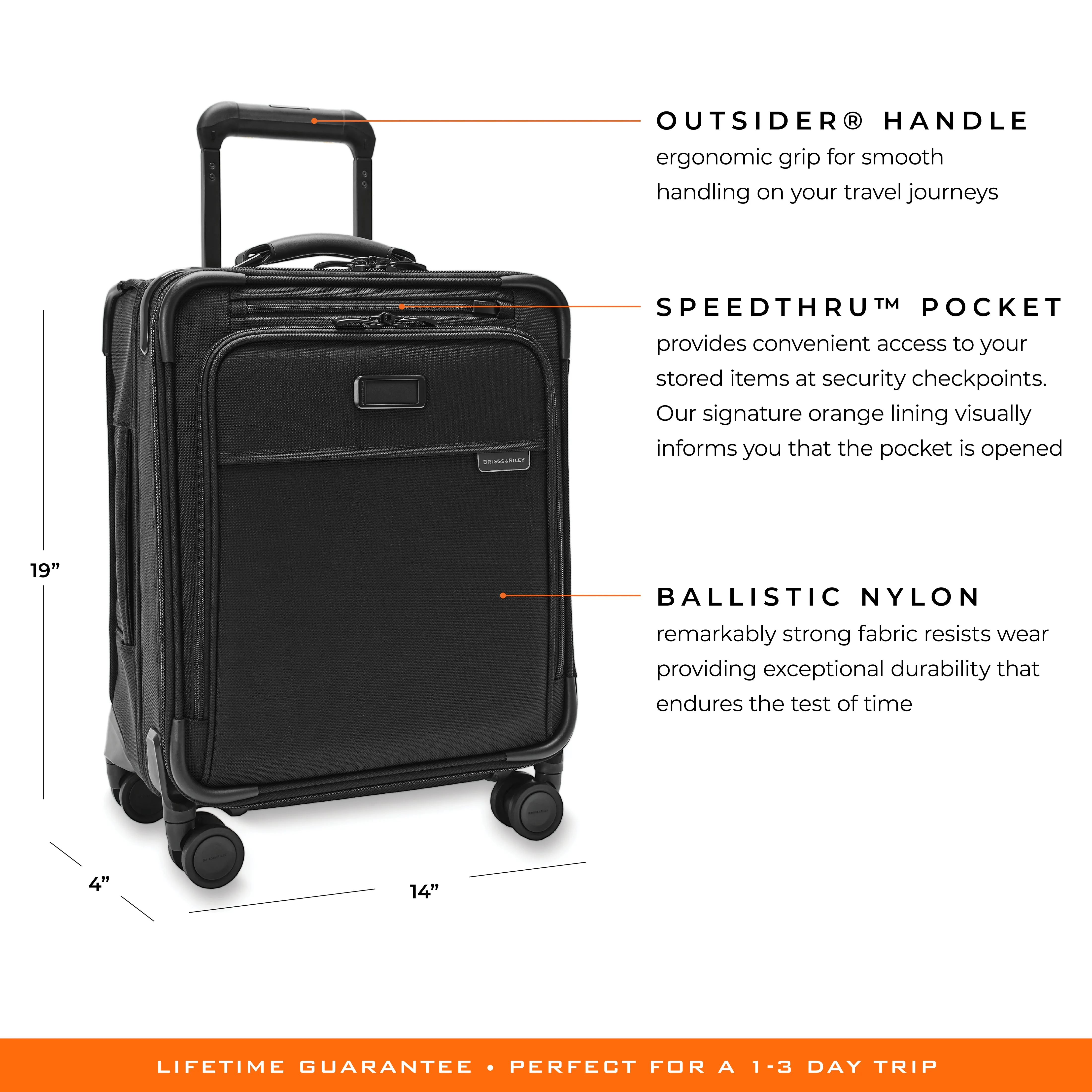 Briggs & Riley Baseline 19" Compact Carry-on Spinner - Black