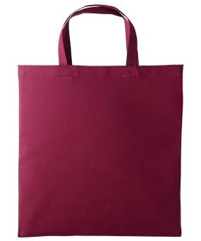 Burgundy - Cotton shopper short handle