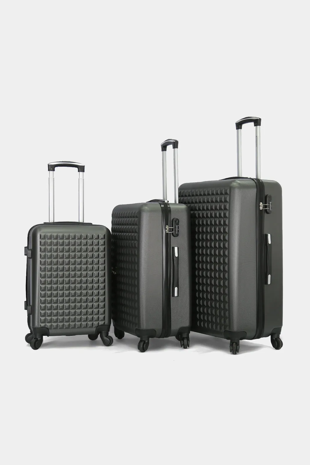 Charcoal Textured Trolley Set (3 Piece)