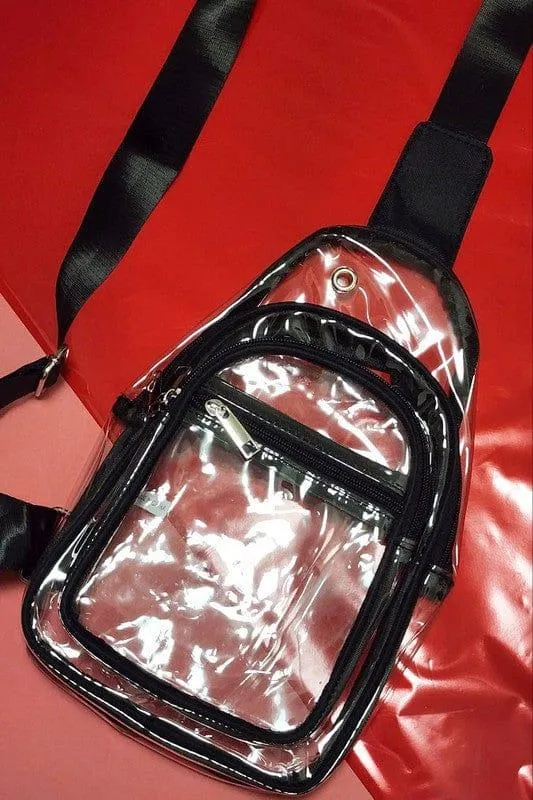 CLEAR SLING BAGS TRANSPARENT CROSS BODY PVC BAG