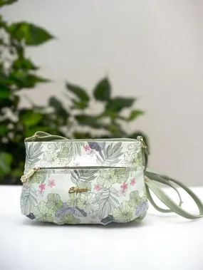 Colourfull flower designed handbag for ladies (Green)