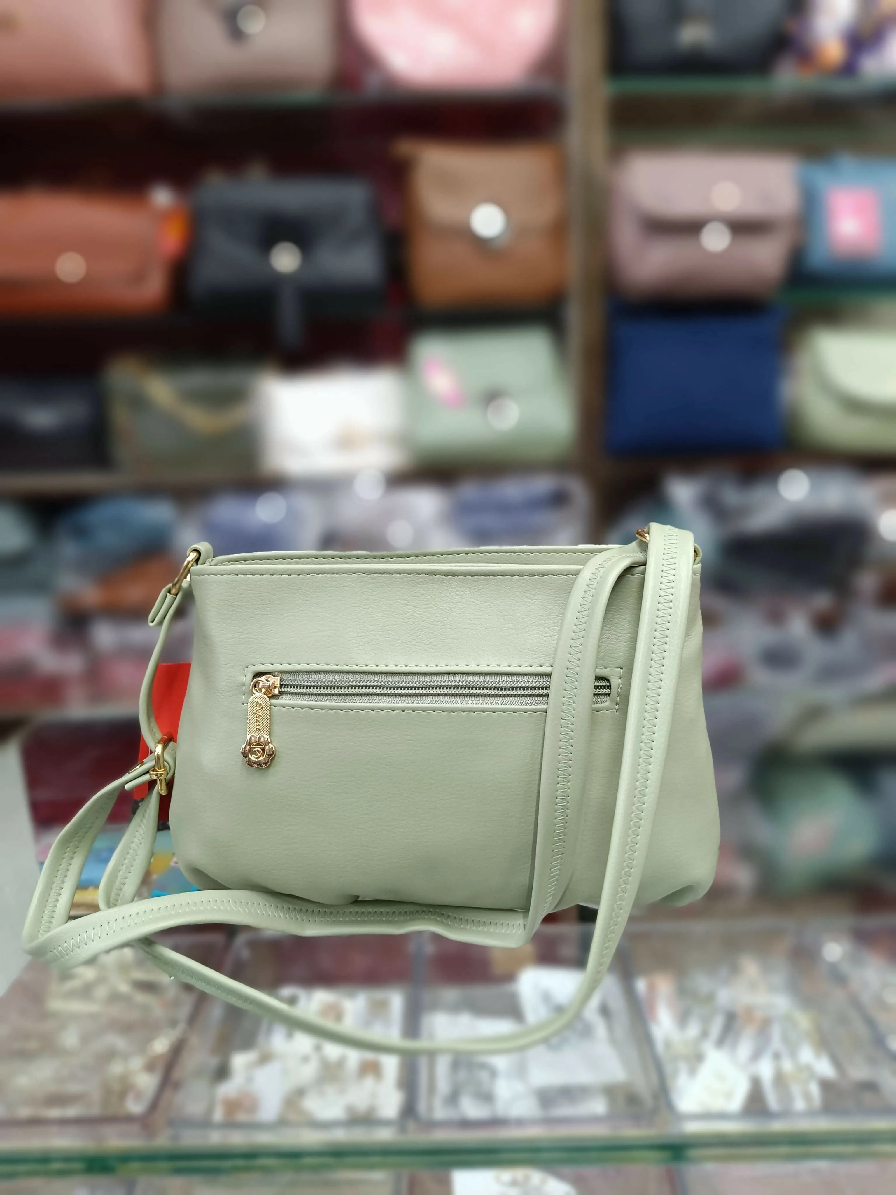 Colourfull flower designed handbag for ladies (Green)