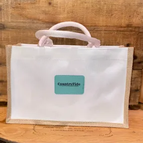 COUNTRYFIDE LEATHER PATCH CANVAS TOTE