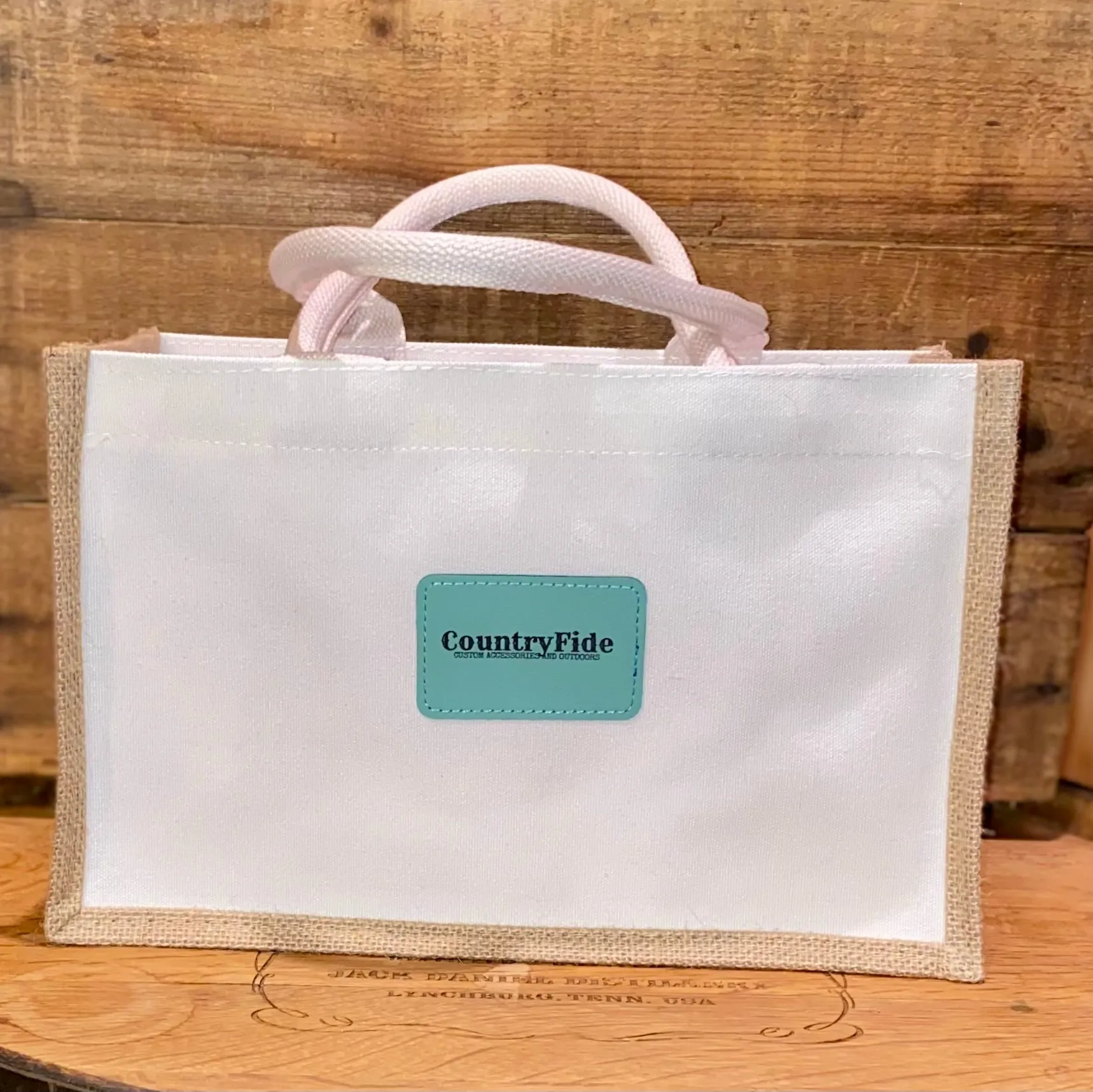 COUNTRYFIDE LEATHER PATCH CANVAS TOTE