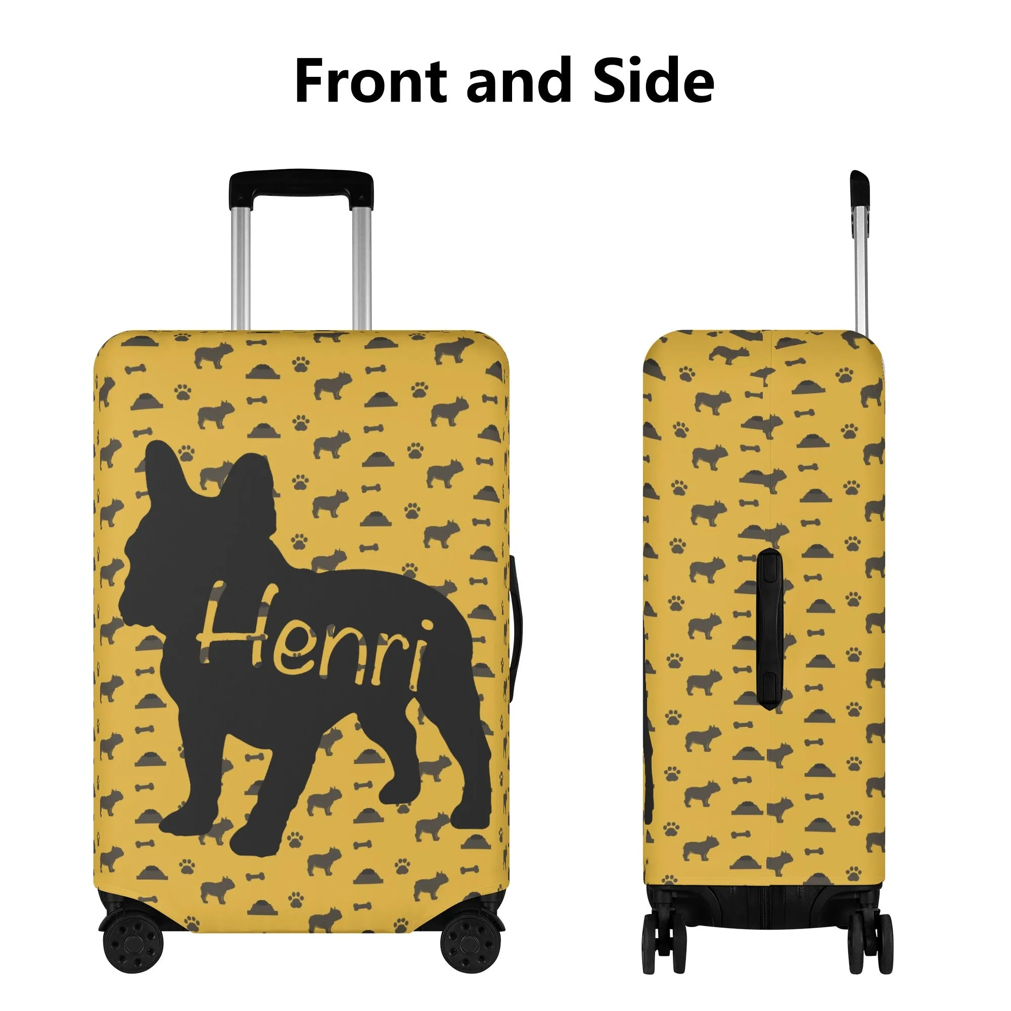 Custom Luggage Cover with Frenchie Name