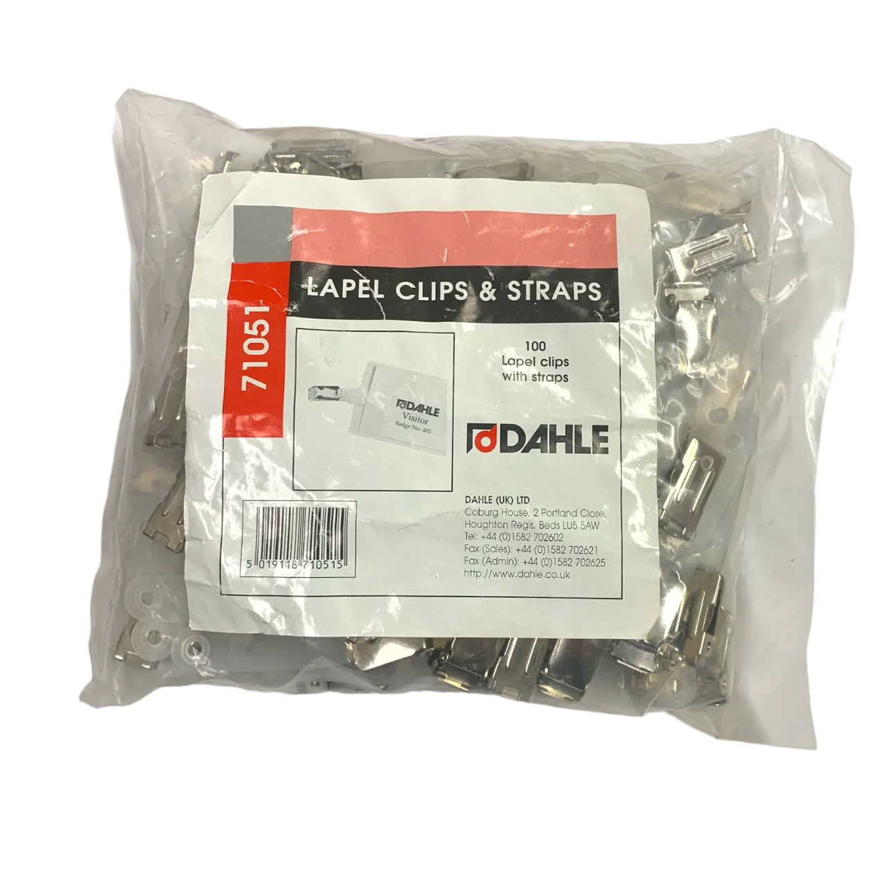 Dahle Lapel Lever Clips With Straps For ID Security Cards (100)
