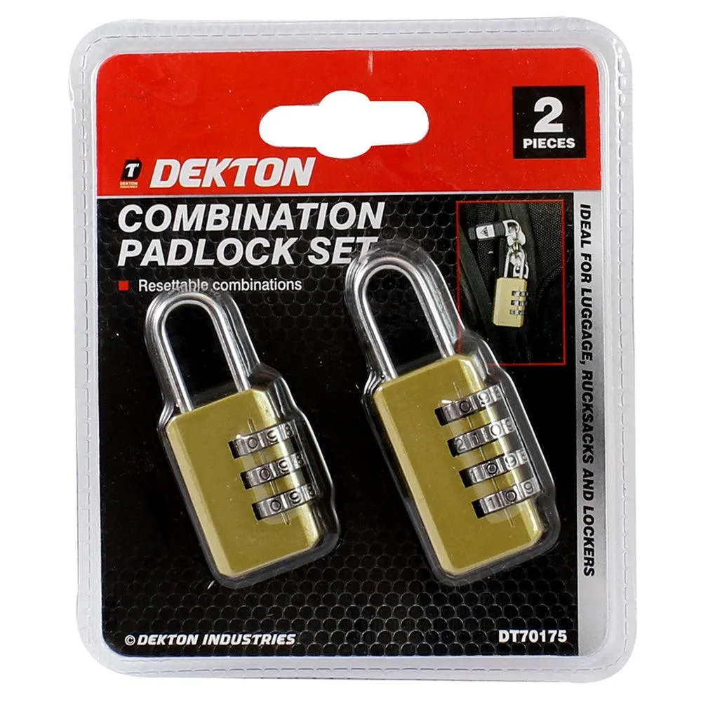 Dekton Combination Padlock | Pack of 2