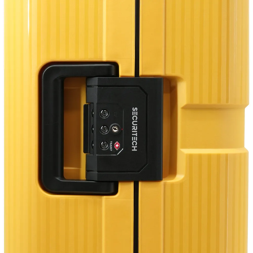 Delsey Paris Securitech® Stone DY4008 66cm LIGHTWEIGHT 4 Double Wheels Clip Trolley Case - Yellow