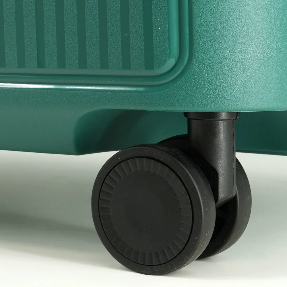 Delsey Paris Securitech® Stone DY4008 76cm LIGHTWEIGHT 4 Double Wheels Clip Trolley Case - Green