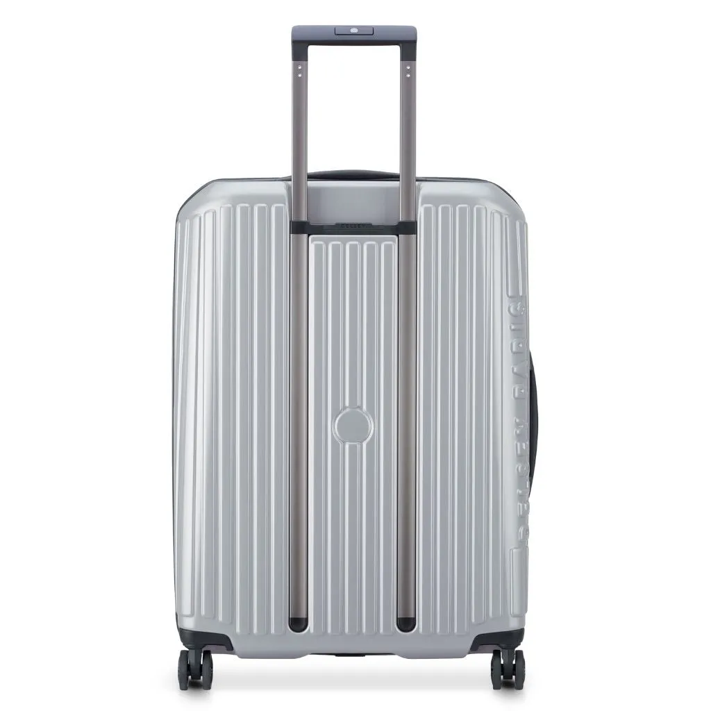 Delsey Securitime ZIP Top Opening 66cm Medium Exp Luggage - Silver