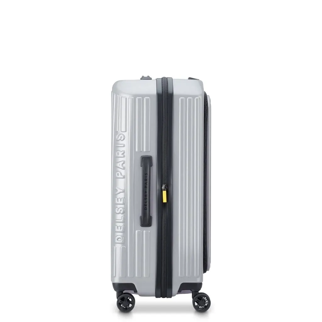 Delsey Securitime ZIP Top Opening 66cm Medium Exp Luggage - Silver