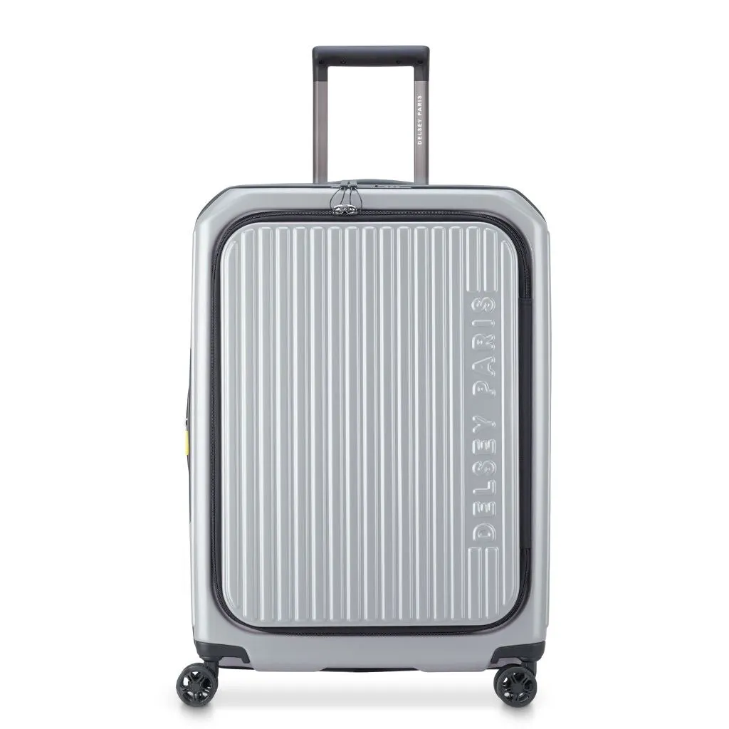 Delsey Securitime ZIP Top Opening 66cm Medium Exp Luggage - Silver