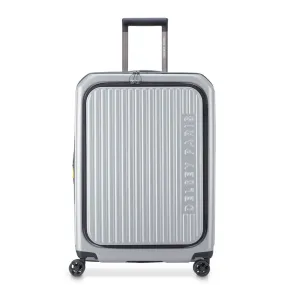 Delsey Securitime ZIP Top Opening 66cm Medium Exp Luggage - Silver