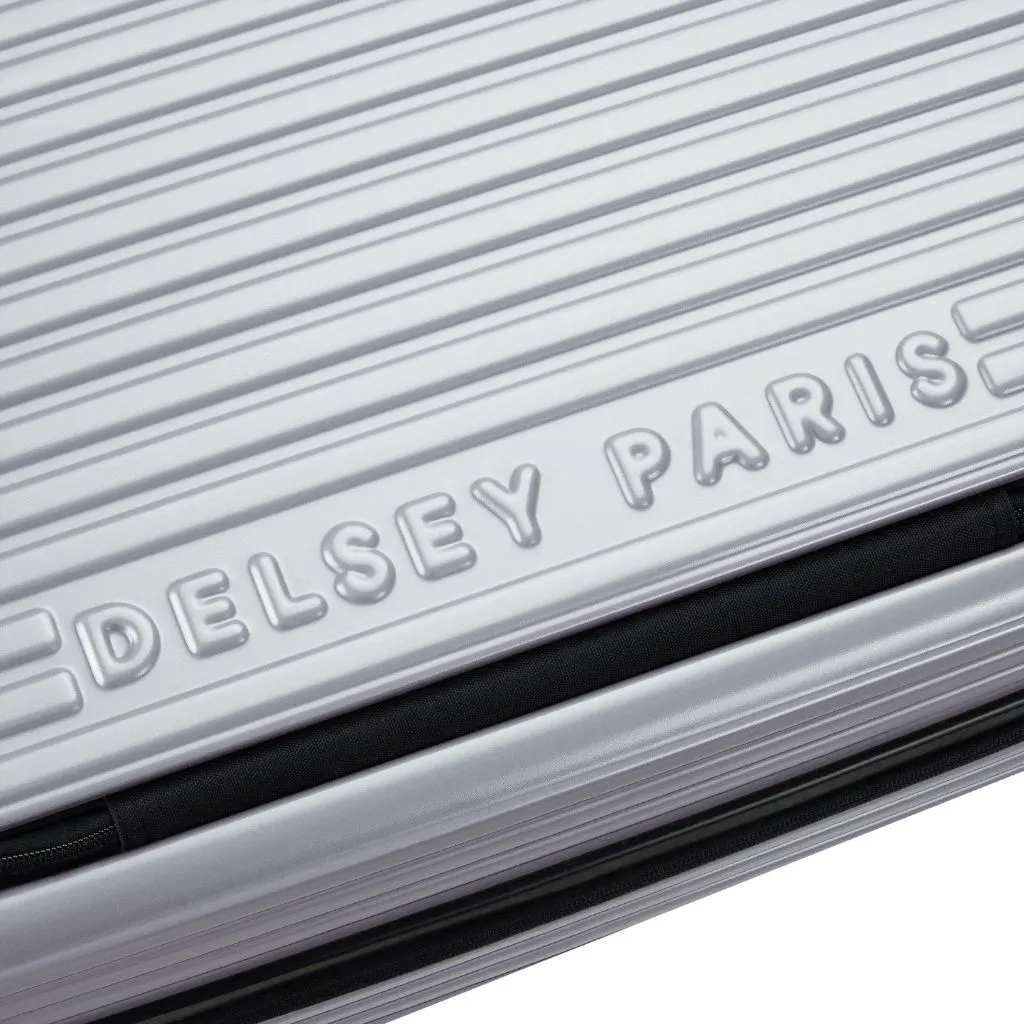 Delsey Securitime ZIP Top Opening 66cm Medium Exp Luggage - Silver