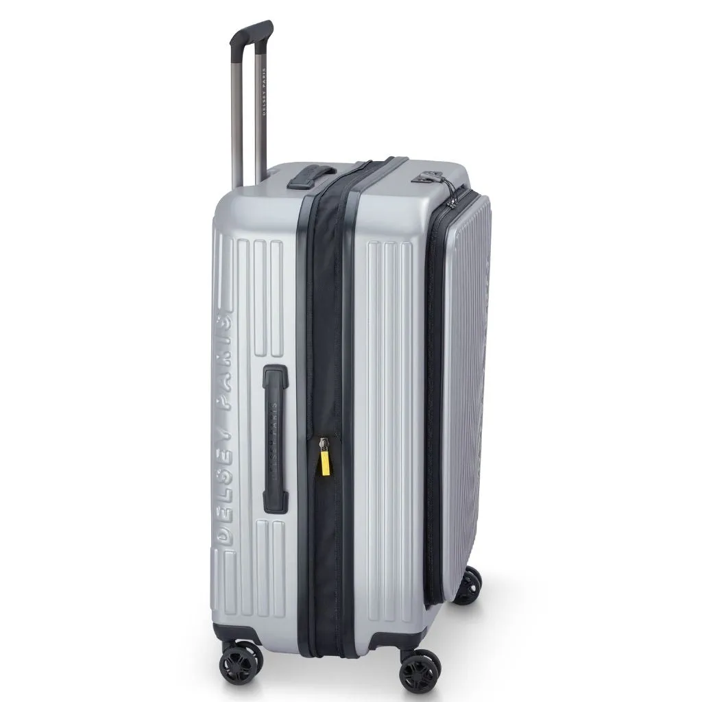 Delsey Securitime ZIP Top Opening 66cm Medium Exp Luggage - Silver