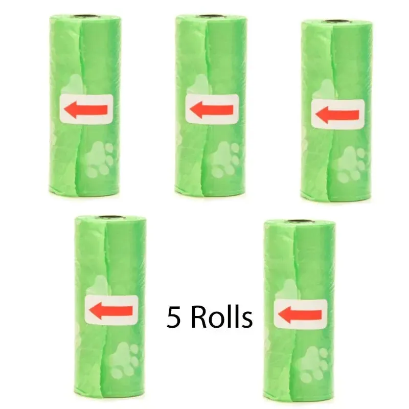 Disposable Pet Poop Bags Bone Dispenser with Leash Clip 75 Bags