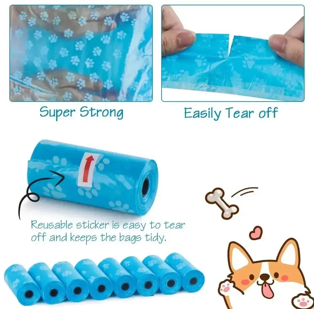 Disposable Pet Poop Bags Bone Dispenser with Leash Clip 75 Bags