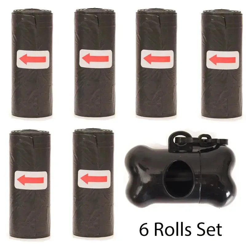 Disposable Pet Poop Bags Bone Dispenser with Leash Clip 75 Bags