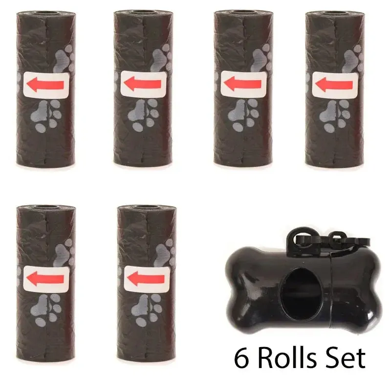 Disposable Pet Poop Bags Bone Dispenser with Leash Clip 75 Bags