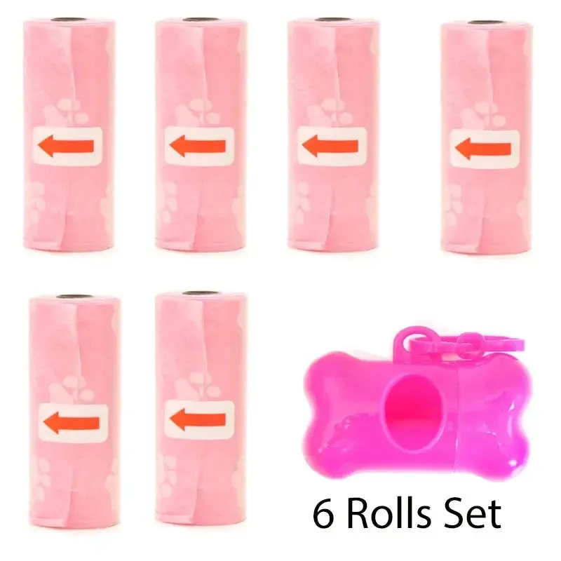 Disposable Pet Poop Bags Bone Dispenser with Leash Clip 75 Bags