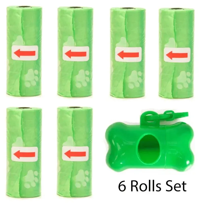 Disposable Pet Poop Bags Bone Dispenser with Leash Clip 75 Bags