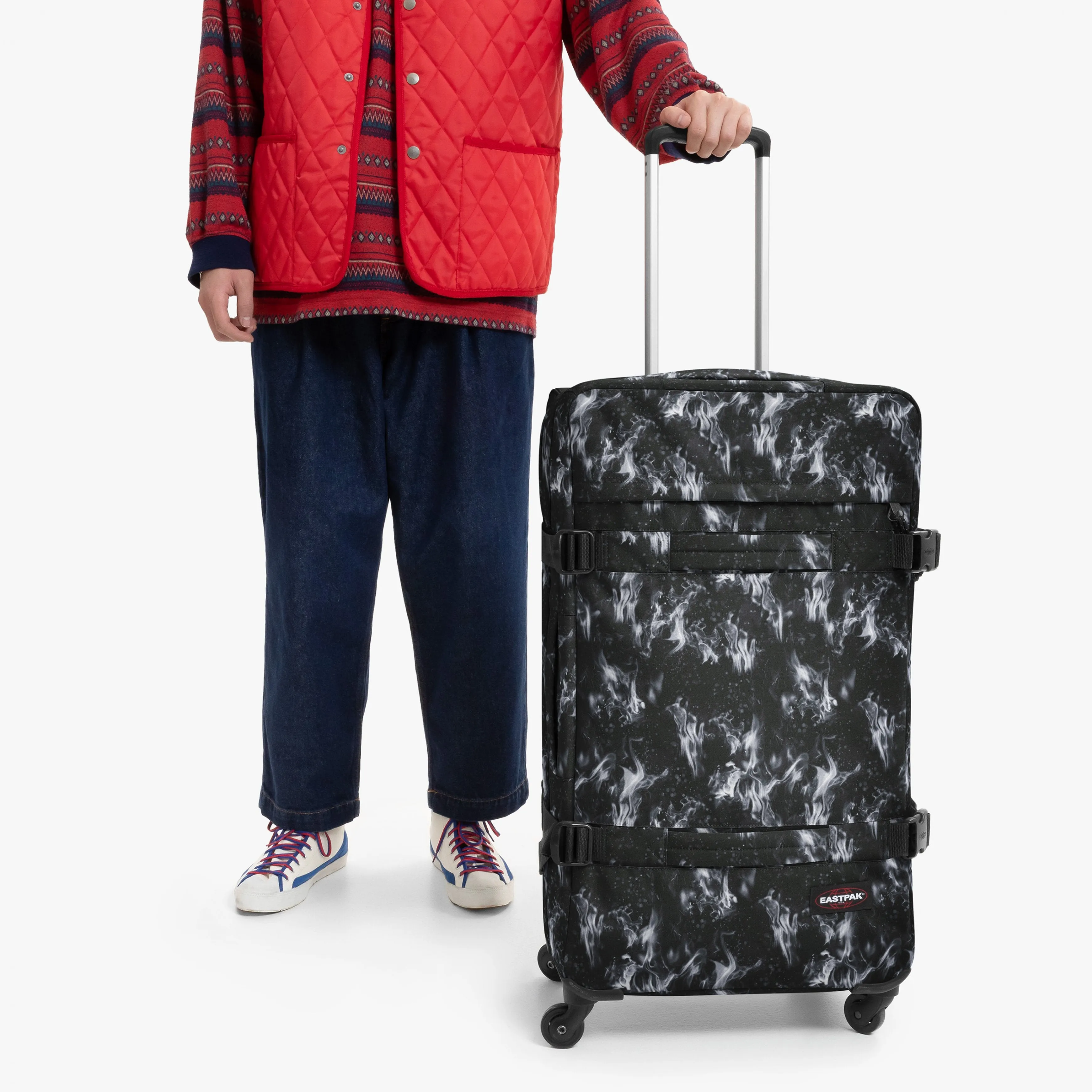 Eastpak Transit'R 4 L Flame Dark Large Four-Wheeled Luggage - EK0A5BFK7J31