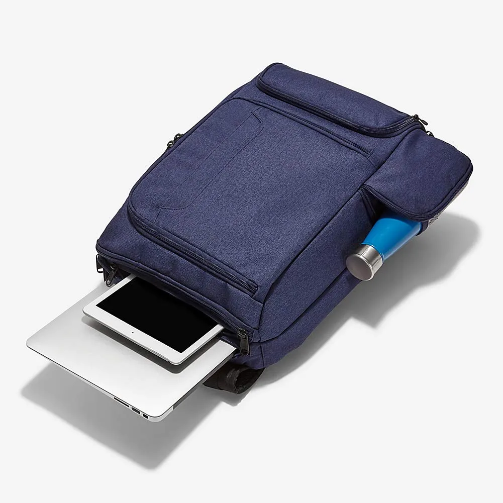 eBags Professional Slim Laptop Backpack for Travel, School & Business - Fits 17 Inch Laptop - Anti-Theft - (Brushed Indigo)